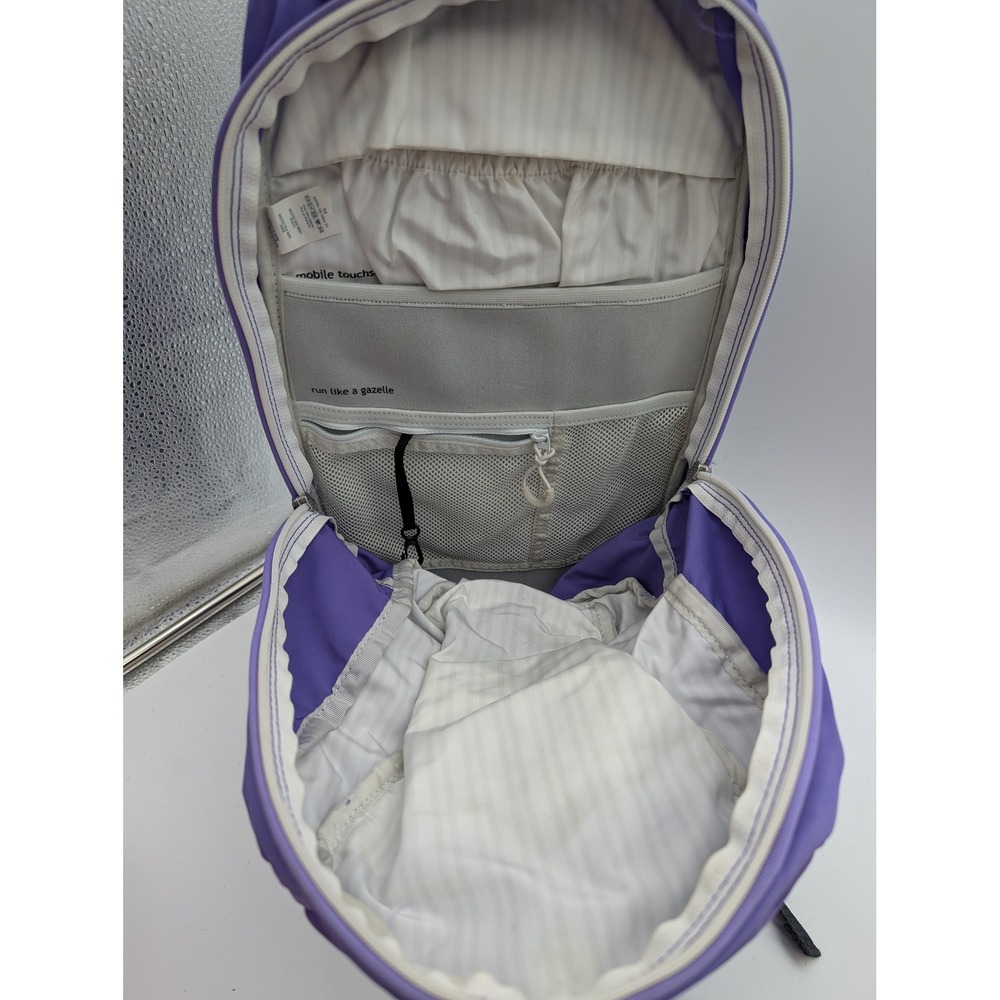 LULULEMON BACKPACK Run Like A Gazelle Purple Running Bag GYM Workout CINCH - Picture 6 of 8